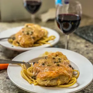 Tonight our second course (of three) was Chicken Picatta