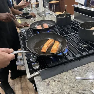 Main dish, salmon with risotto.