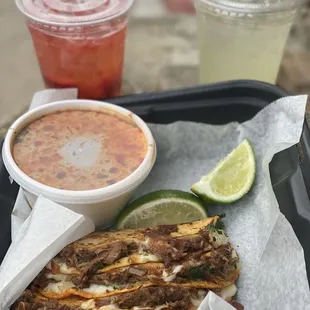 Birria Tacos and Lemonade