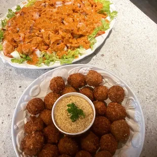 Shrimp Remoulade and Boudin Balls