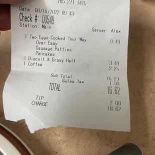 a person holding a receipt