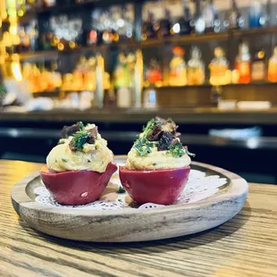 Beet deviled eggs...just wow.