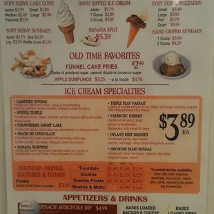 Some of the ice cream choices