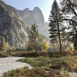 The beach below the bridge