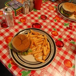 Connie burger and larger burger