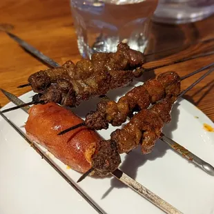 skewers on a plate