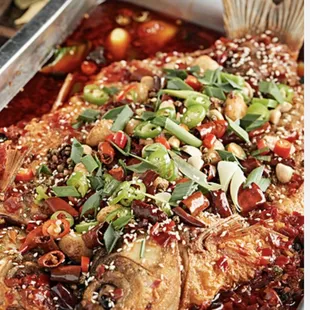 Grilled Live Sea Bass 锦绣烤鲈鱼