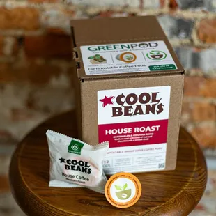 Green Pods biodegradable and compostable K-cup replacements with Cool Beans house coffee!
