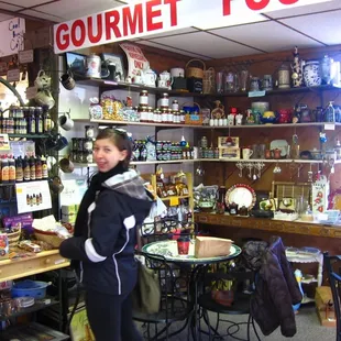 Inside the store.