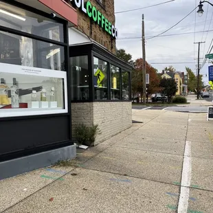 a storefront on a city street