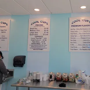 The menu and pricing