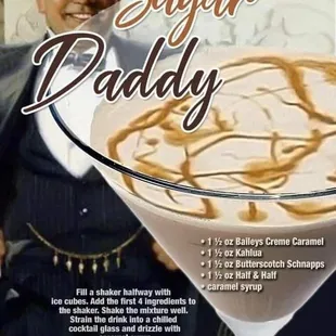 Sue's Sugar Daddy Cocktail $7.50!