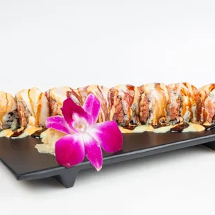 Signature sushi rolls, poke bowls, ramen, and creative spring rolls.