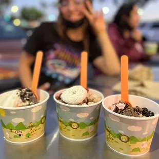 Our creations and a photo bomb from Frankie!