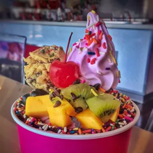 "Berrylicious" Strawberry Froyo is a bumpin' party for your taste buds -- Mmmm... tasty!