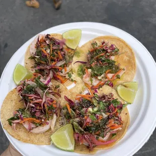 Baja Shrimp tacos with spicy salsa