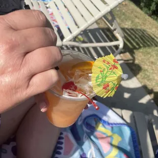 Drinks with umbrellas.