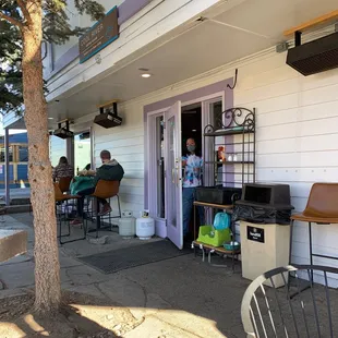 people sitting outside