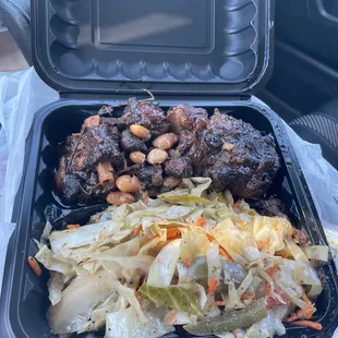 Oxtails and cabbage