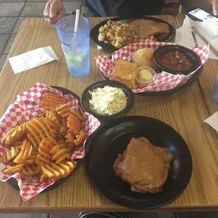 Baked Steak special with sides