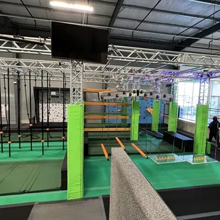 Ninja course and augmented climbing walls