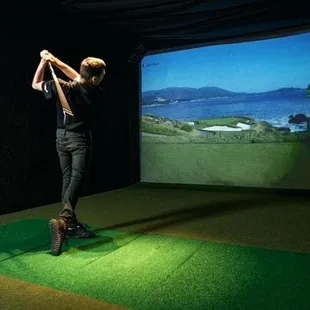 Bring your clubs and try the golf simulator