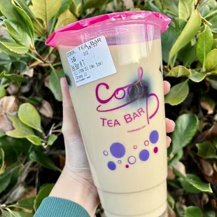 Tea Bar Milk Tea with grass jelly