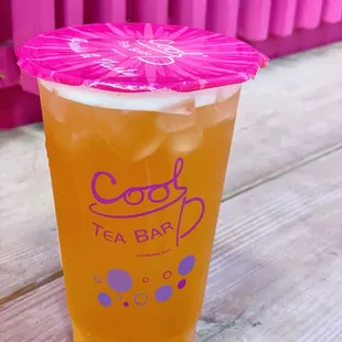 Large Peach Green Tea Iced