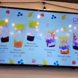 a variety of drinks on display