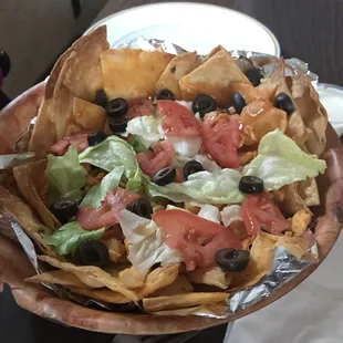 Buffalo chicken salad -the chicken is underneath