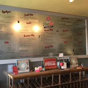 Menu board by registers - see paper menu for details &amp; prices.