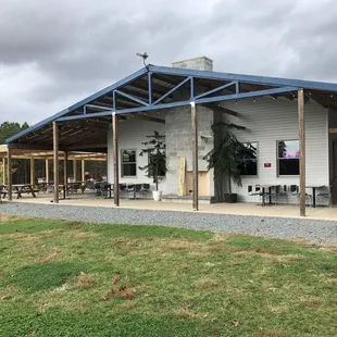 The outside of the brewery.