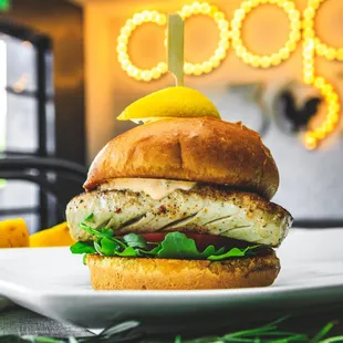 New menu item: Fish Sandwich! Grilled, blackened or fried Mahi Mahi with arugula, tomatoes, srirachi tartar, brioche bun.
