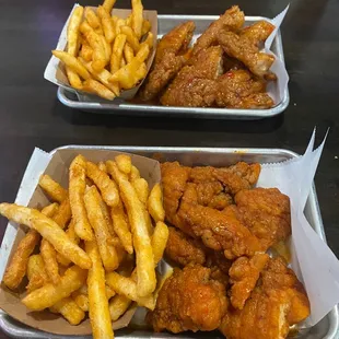 8 piece boneless wings with fries