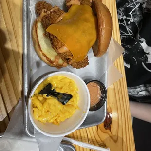 Chicken sandwich with Cheddar