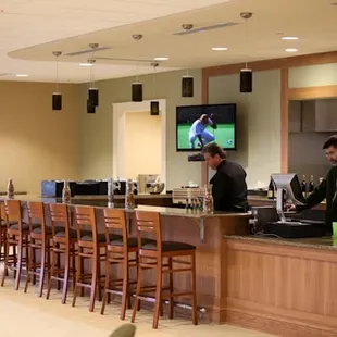 Sandtrap Grill in lower level.