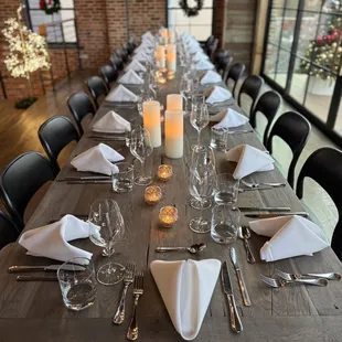 Our second floor set for a private dinner