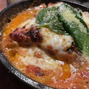 Eggplant parmesan - I recommend ordering it with a side of bread! (Flat bread sprinkled with parmesan and parsley!)