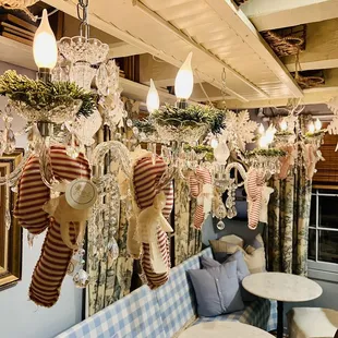 stockings hanging from the ceiling