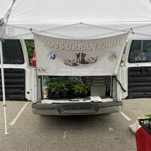 the back of a truck with a canopy