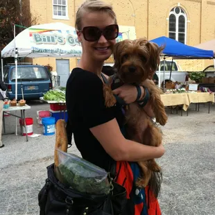 Hannah and her pup at the cycfm.