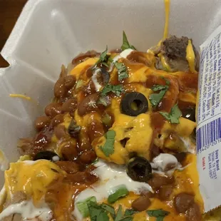 a close up of a container of food