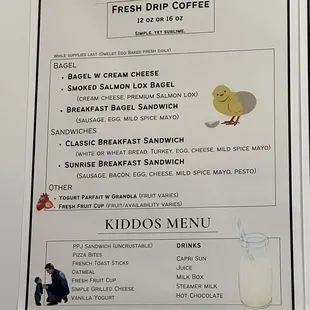 Current menu