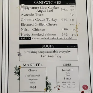 Current menu