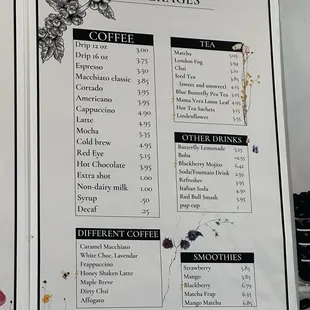 Current menu