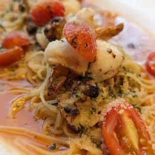 Baked Parmesan shrimp scampi