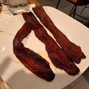 Candied bacon,  brunch menu