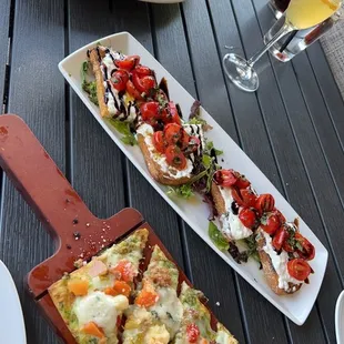 Over The Border Egg Rolls, Classic Tomato Bruschetta, and Italian Sausage &amp; Whipped Burrata Flatbread