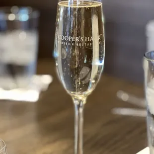 Complimentary champagne for our anniversary