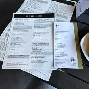 New Gluten Free menu!!
